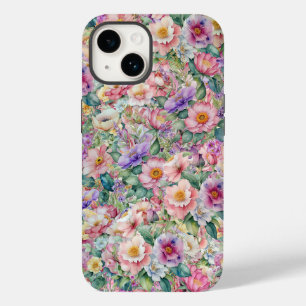 水彩花模様、フローラ背景 Case-Mate iPhone 14ケース