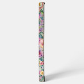 水彩花模様、フローラ背景 SAMSUNG GALAXYケース (左側面)