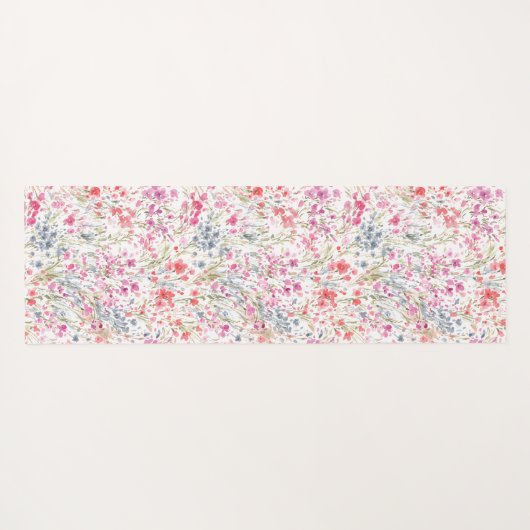 水彩花模様 ヨガマット (裏面(横))