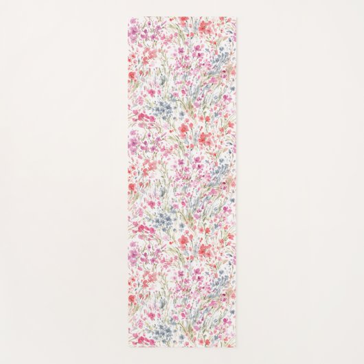 水彩花模様 ヨガマット (正面)