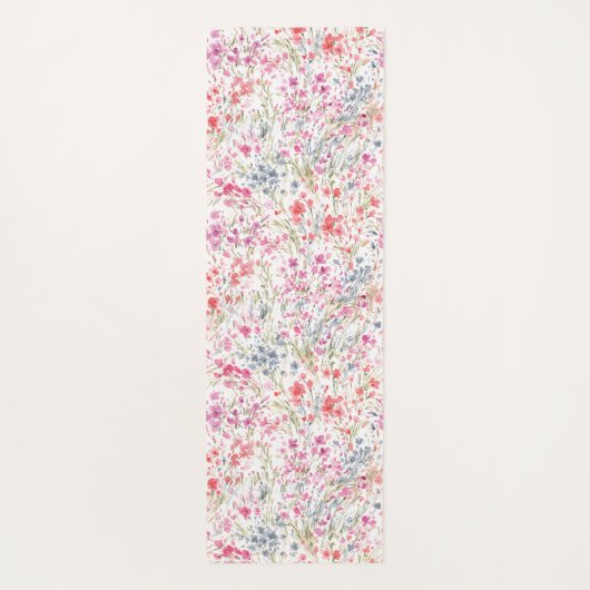 水彩花模様 ヨガマット (裏面)