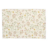 水彩花模様 枕カバー (正面左)