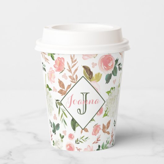 水彩花模様 紙コップ (裏面)