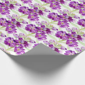 水彩花模様（紫） ラッピングペーパー (角)