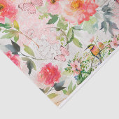水彩花模様、鳥、蝶コラージュ 薄葉紙 (詳細)