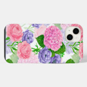 水彩花模様 iPhoneケース (裏面横)