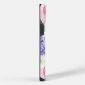 水彩花模様 iPhoneケース (右側面)