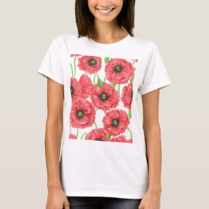 水彩花模様 Tシャツ
