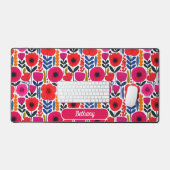 水彩花模様BOHO美的名称 デスクマット (キーボード&マウス)