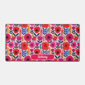 水彩花模様BOHO美的名称 デスクマット (正面)