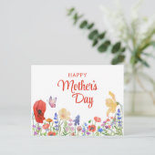 水彩花母の日はがき ポストカード (スタンド正面)