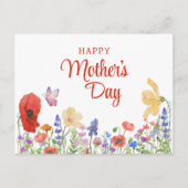 水彩花母の日はがき ポストカード (正面)