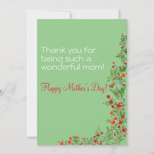 水彩花母の日グリーンホリデーカード シーズンカード (正面)