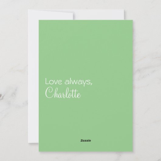 水彩花母の日グリーンホリデーカード シーズンカード (裏面)