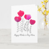 水彩花母親節 カード (黄色い花)