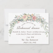 水彩花水玉模様リハーサルディナー 招待状 (正面)