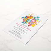 水彩花洗礼付銀箔 箔招待状 (回転した状態)