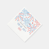 水彩花火7月4日パーティー スタンダードカクテルナプキン (角)