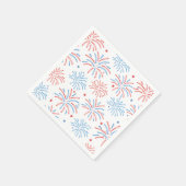 水彩花火7月4日パーティー スタンダードカクテルナプキン (角)