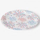 水彩花火7月4日パーティー ペーパープレート (アングル)