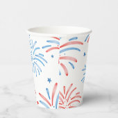 水彩花火7月4日パーティー 紙コップ (右)