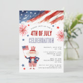 水彩花火7月4日BBQ招待状 招待状 (スタンド正面)