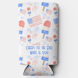 水彩花火・フラッグス・ポプシクル小小ージー スリム缶クーラー