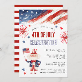 水彩花火　７月４日　バーベキュー　ご招待 招待状