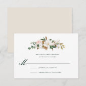 水彩花玉兰婚礼请柬 出欠カード (正面/裏面)