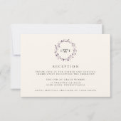 水彩花環の受付カード | プラム 招待状 (正面)