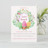 水彩花環イースターブランシュ招待状 招待状 (スタンド正面)