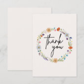 水彩花環カード サンキューカード (正面/裏面)