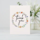 水彩花環感謝カード サンキューカード (スタンド正面)