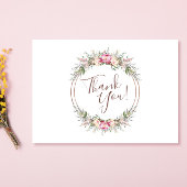 水彩花環感謝カード サンキューカード