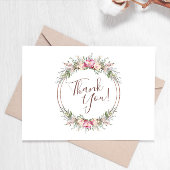 水彩花環感謝カード サンキューカード