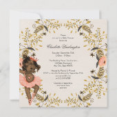 水彩花環 エスニック バレリーナ ベビーシャワー 招待状 (裏面)