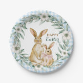 水彩花環 楽しいイースター ペーパープレート (正面)