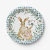 水彩花環 楽しいイースター ペーパープレート (正面)