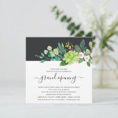 水彩花環 葉っぱ グランドオープニングセレモニー 招待状 (スタンド正面)