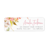 水彩花瓣優雅 回付先住所ラベル ラベル (正面)