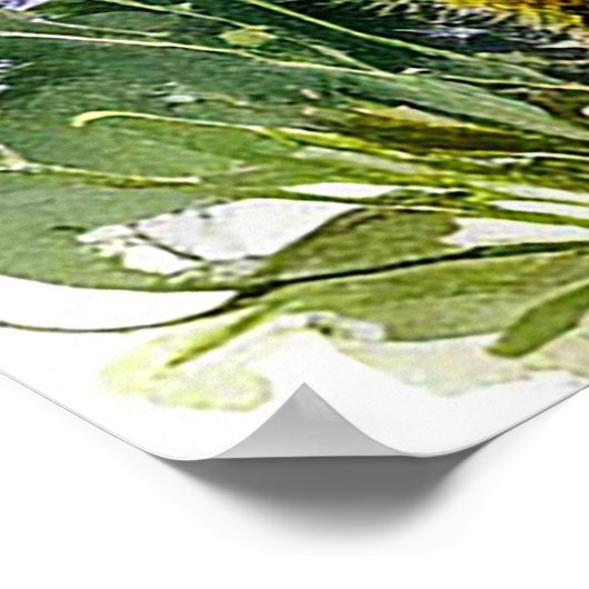 水彩花瓶のワイルドフラワーの花束 ポスター (角)