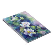 水彩花白ロトスイラストレーション花 ノートブック (右側)