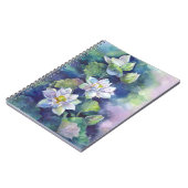 水彩花白ロトスイラストレーション花 ノートブック (左側)