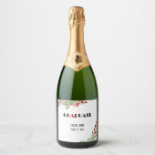 水彩花白黒赤卒業 スパークリングワインラベル (正面)