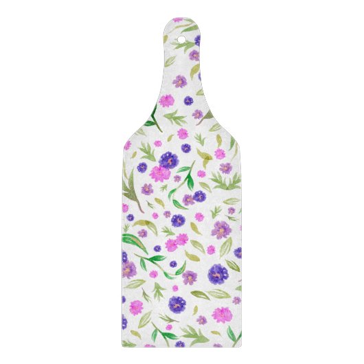 水彩花盤 – 新婚カップル向けギフト カッティングボード (正面)