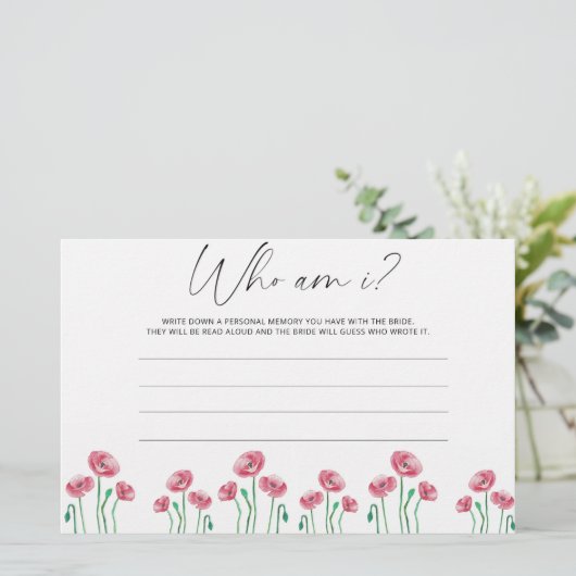 水彩花私はブライダルシャワーゲーム 便箋 (スタンド正面)