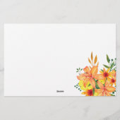 水彩花私はブライダルシャワーゲーム 便箋 (裏面)