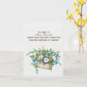 水彩花籠悔やみや弔慰有難う カード (黄色い花)