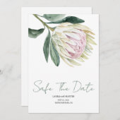 水彩花素朴な安全日付 招待状 (正面/裏面)