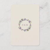 水彩花素朴紫の結婚詳細 エンクロージャーカード (裏面)